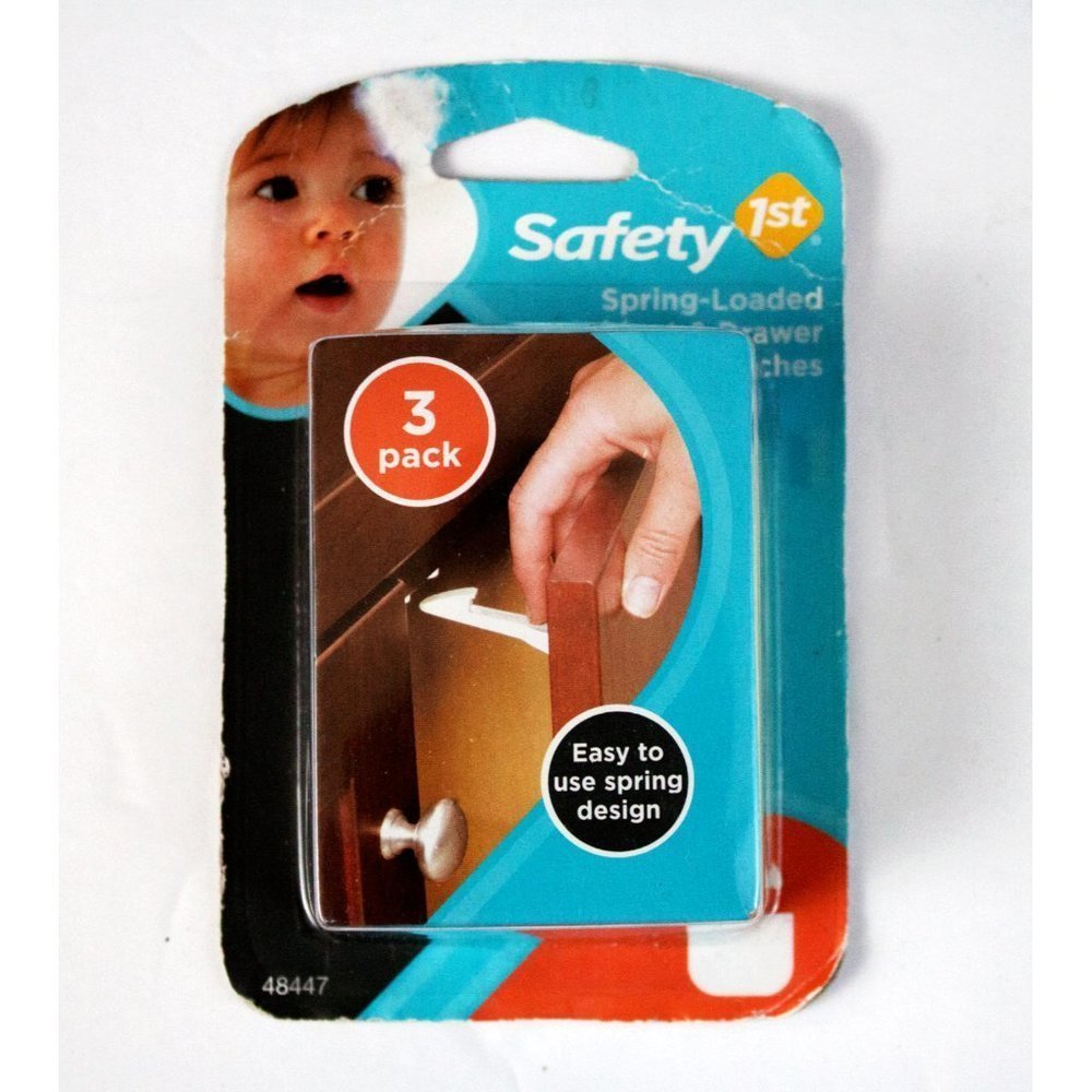 Safety 1st Spring-Loaded Cabinet & Drawer Latches 3 Pack #48447 NEW‎